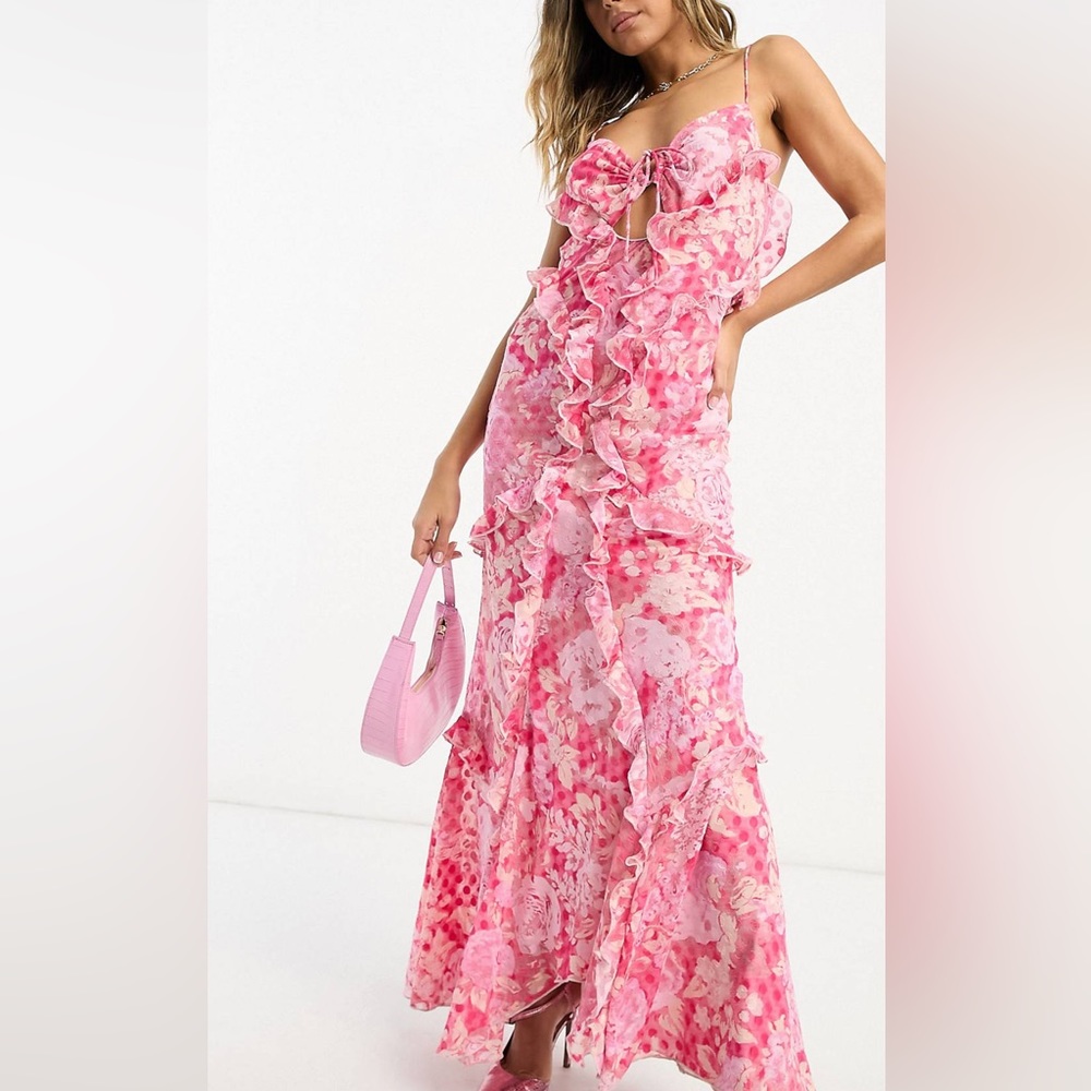 ASOS Deisgn pink floral dress